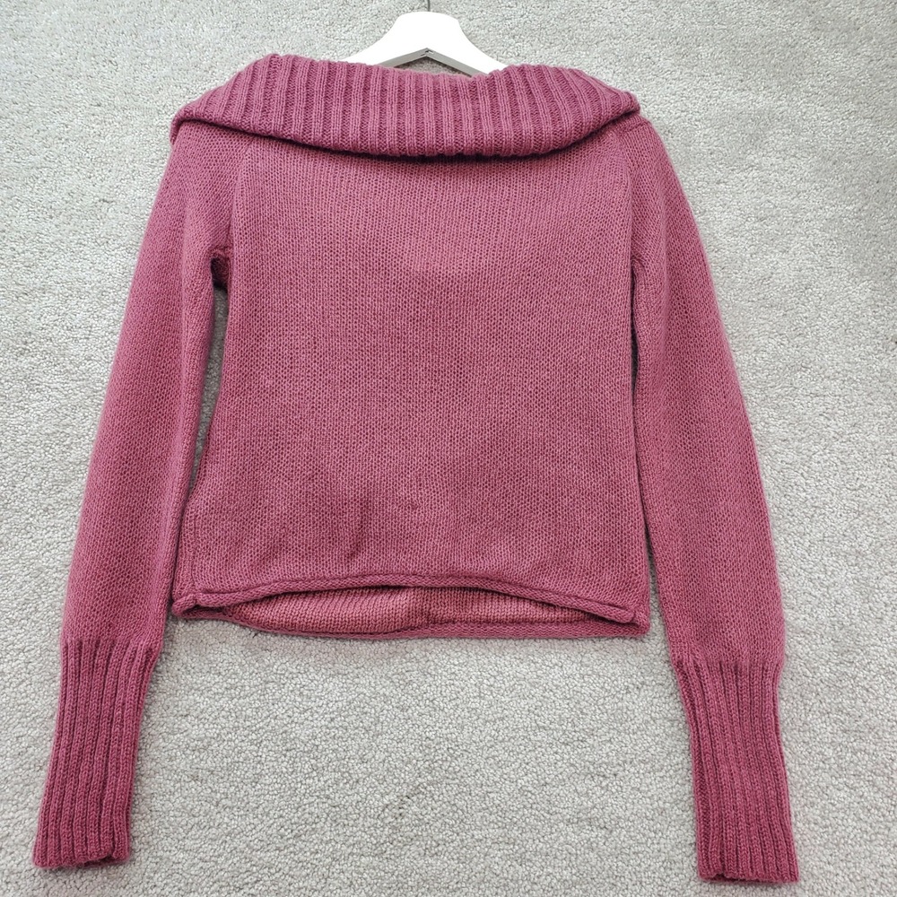 SO Goods for Life Bardot Sweater Womens Medium Dusty Mauve Acrylic Ribbed Cuffs - Picture 6 of 10